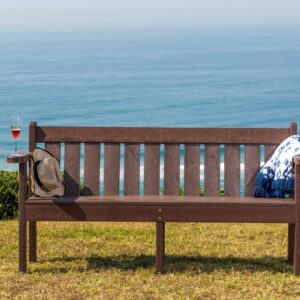 Recycled Plastic Furniture - Three seater bench with back and armrest